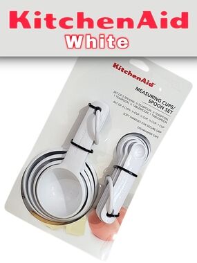 KitchenAid White Nested Measuring Cups & Spoons Set Of 9 Pieces